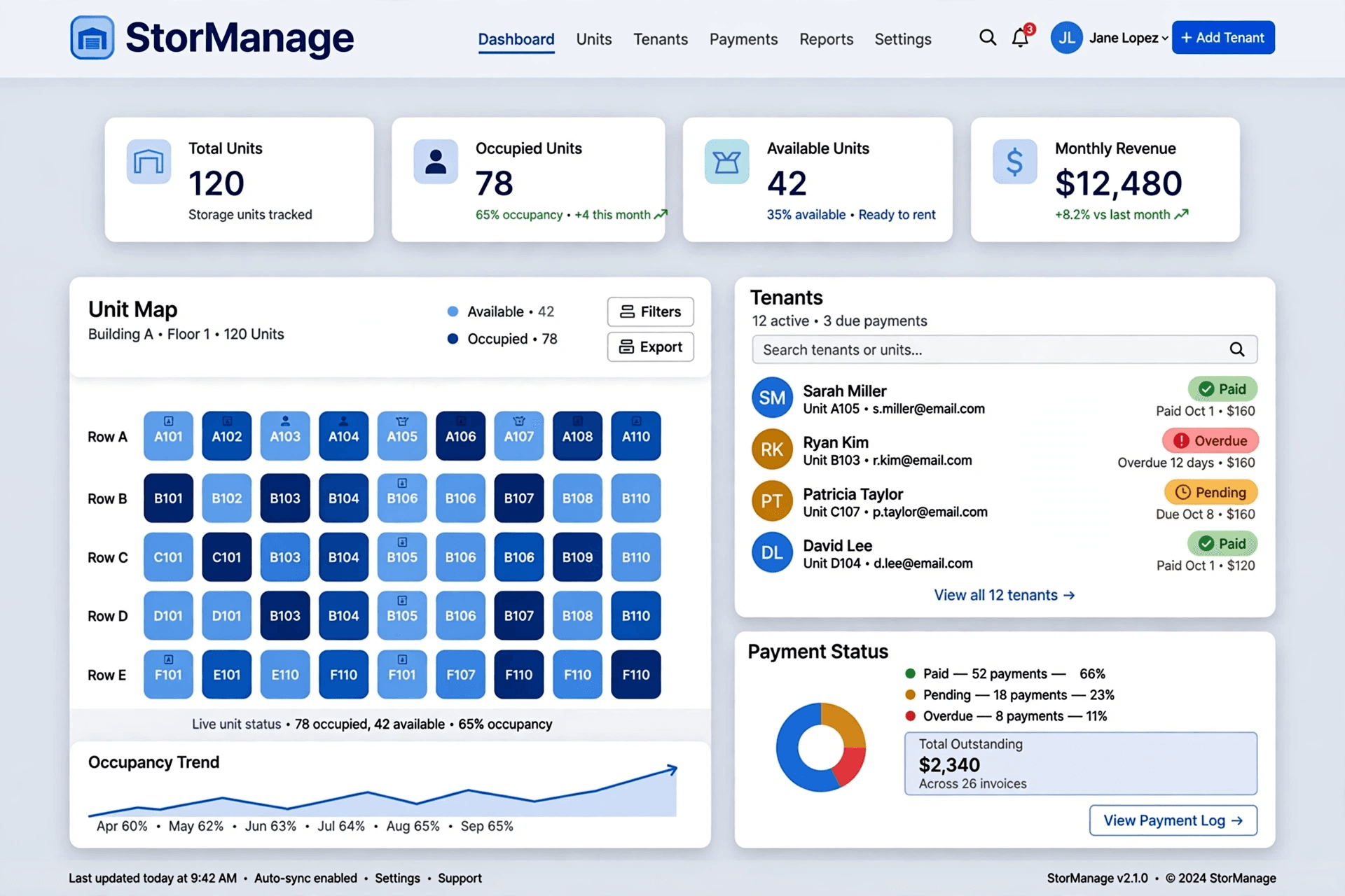 Storage Manager concept: storage facility management